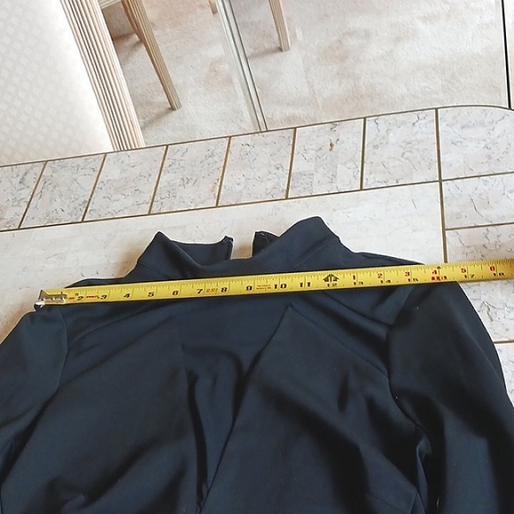 Vintage- BEBE black "ponte" dress. Sz LG,,mesh design sides and front. NEW - Picture 10 of 16